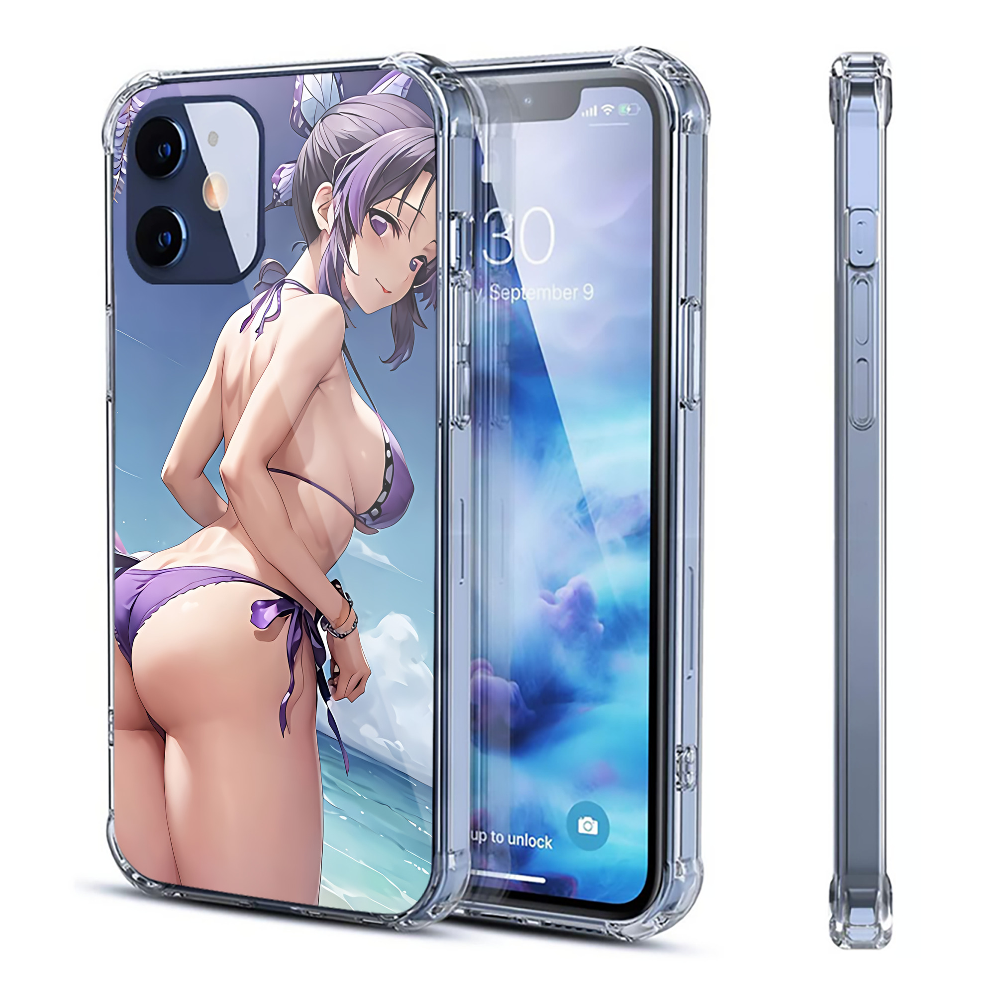 （画像用） 鬼滅の刃（きめつのやいば）蟲柱-胡蝶 しのぶ／こちょう しのぶ Kochou Shinobu 【iPhone 12シリーズ対応】透明スマホケース（クリアソフトケース）